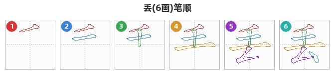 丢笔顺分解图