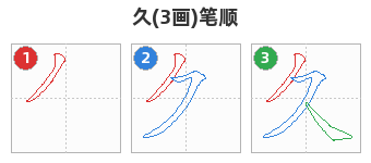 久笔顺分解图
