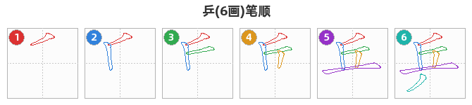 乒笔顺分解图