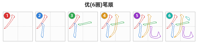 优笔顺分解图