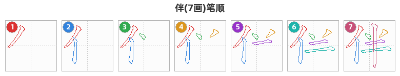 伴笔顺分解图