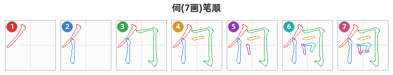 伺笔顺分解图