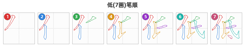 低笔顺分解图