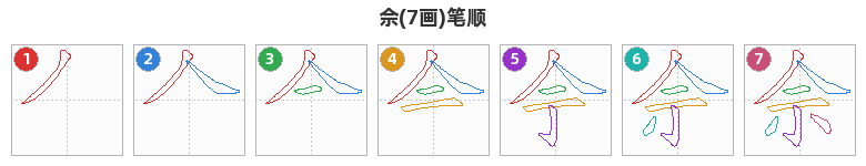 佘笔顺分解图