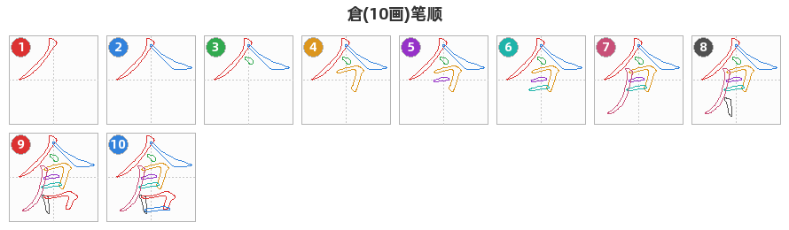 倉笔顺分解图