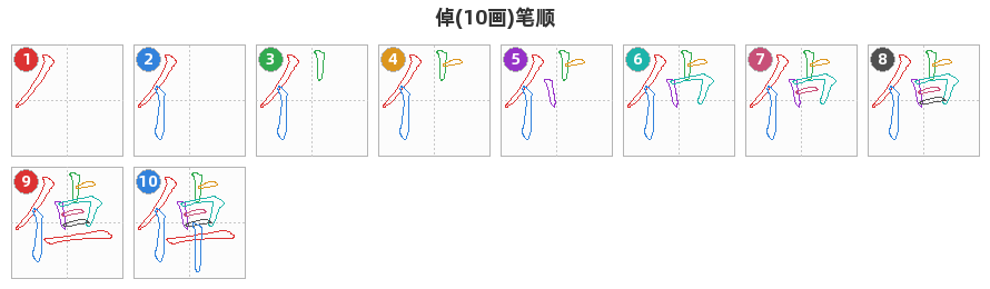倬笔顺分解图