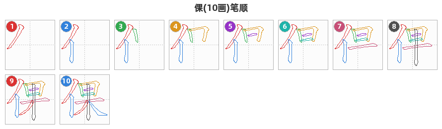 倮笔顺分解图