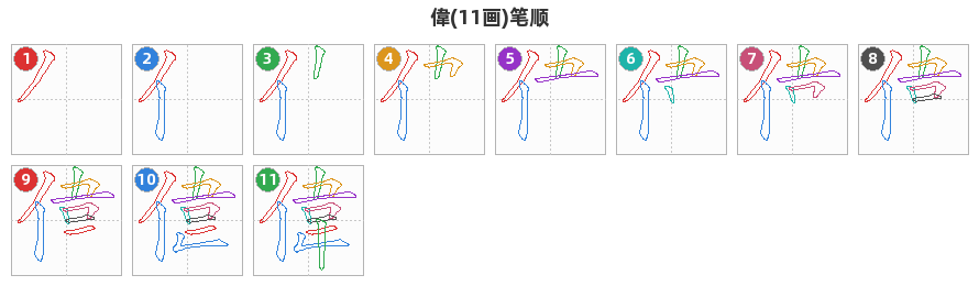 偉笔顺分解图