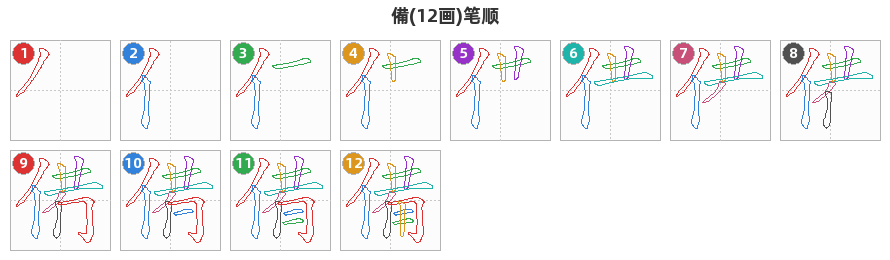 備笔顺分解图