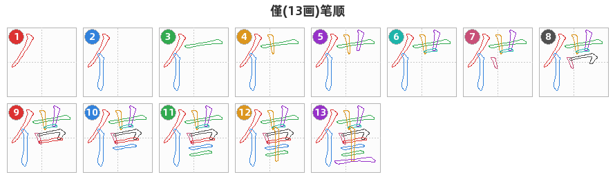 僅笔顺分解图