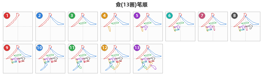 僉笔顺分解图