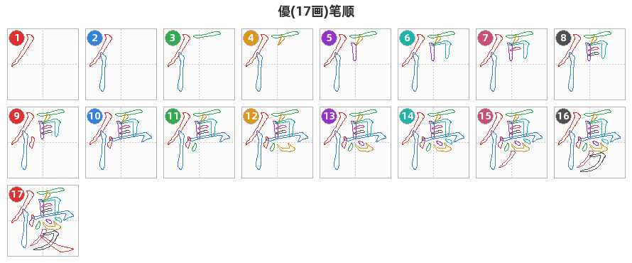 優笔顺分解图