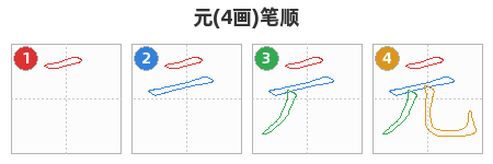 元笔顺分解图