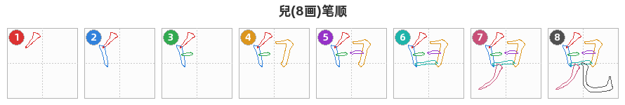兒笔顺分解图