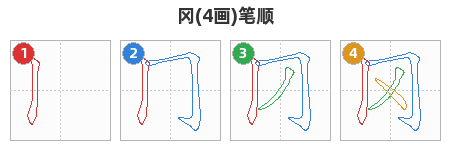 冈笔顺分解图