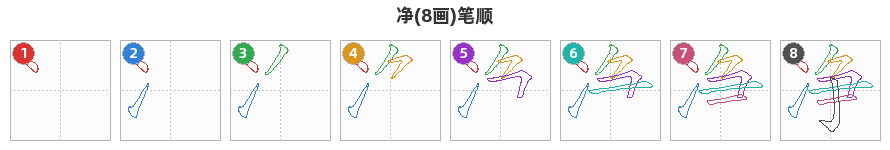 净笔顺分解图