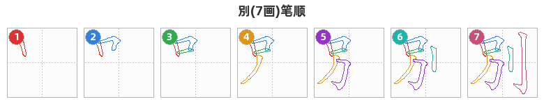 別笔顺分解图