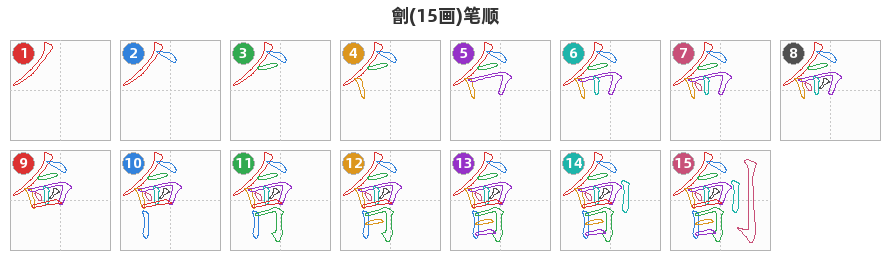 劊笔顺分解图