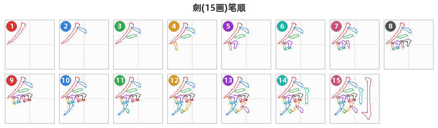 劍笔顺分解图