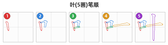 叶笔顺分解图