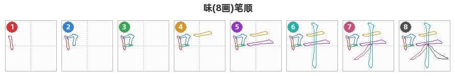 味笔顺分解图