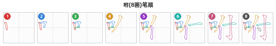 咐笔顺分解图