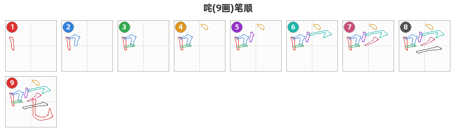 咤笔顺分解图