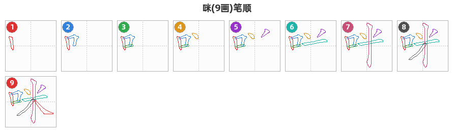 咪笔顺分解图