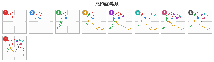 咫笔顺分解图