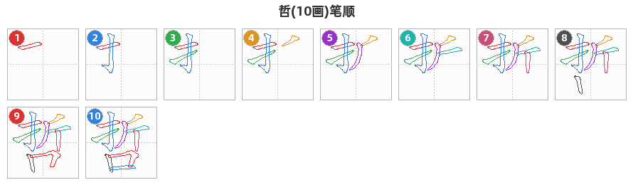 哲笔顺分解图