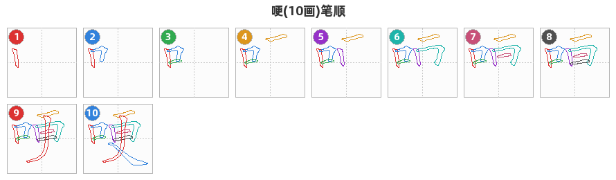 哽笔顺分解图