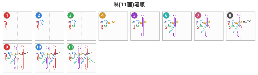啉笔顺分解图