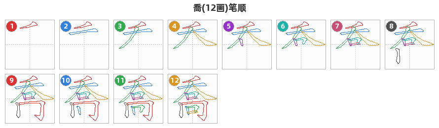 喬笔顺分解图