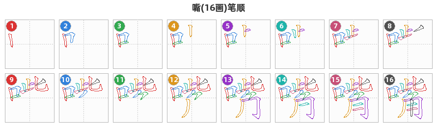 嘴笔顺分解图