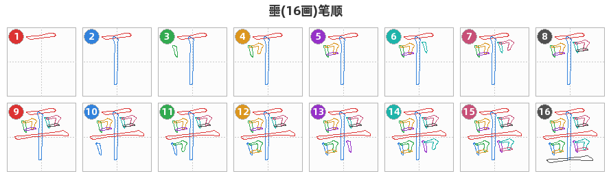 噩笔顺分解图