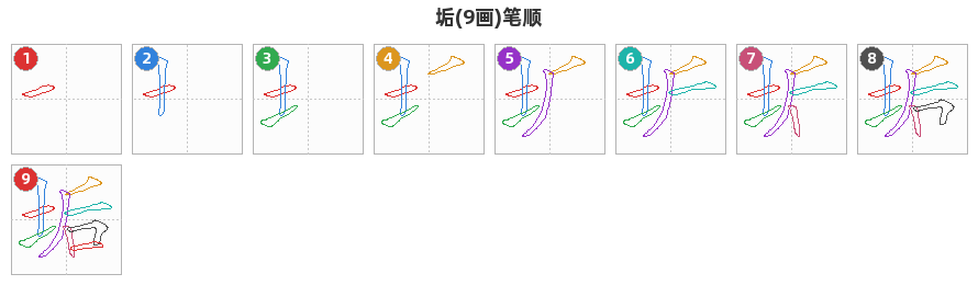 垢笔顺分解图