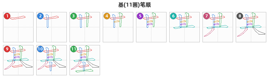 基笔顺分解图