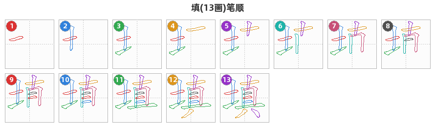 填笔顺分解图
