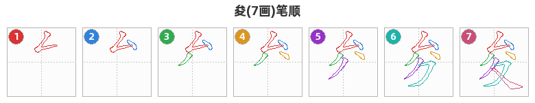 夋笔顺分解图