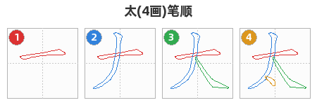 太笔顺分解图