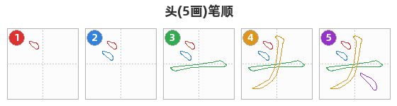 头笔顺分解图