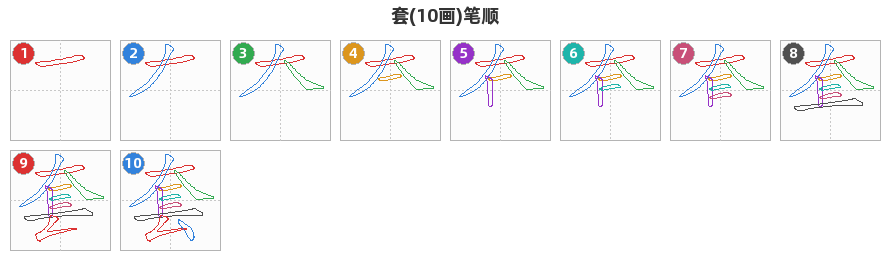 套笔顺分解图