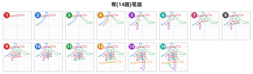 奪笔顺分解图