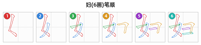 妇笔顺分解图