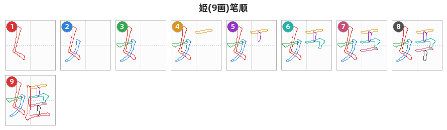 姫笔顺分解图