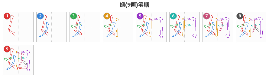 姻笔顺分解图