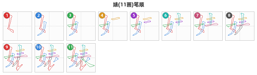 婊笔顺分解图