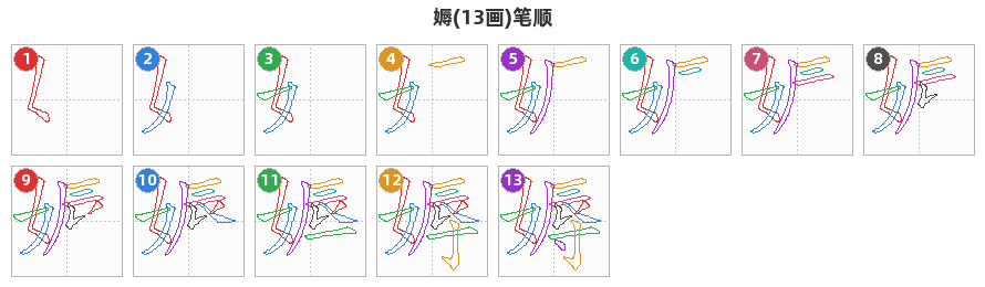 媷笔顺分解图