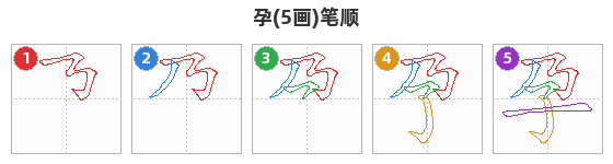 孕笔顺分解图
