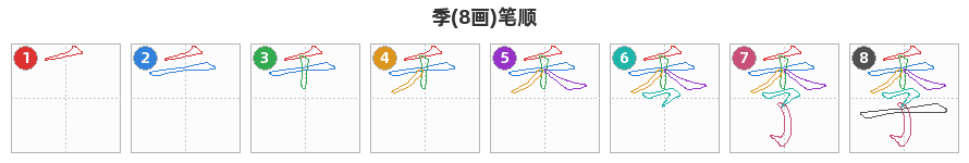 季笔顺分解图